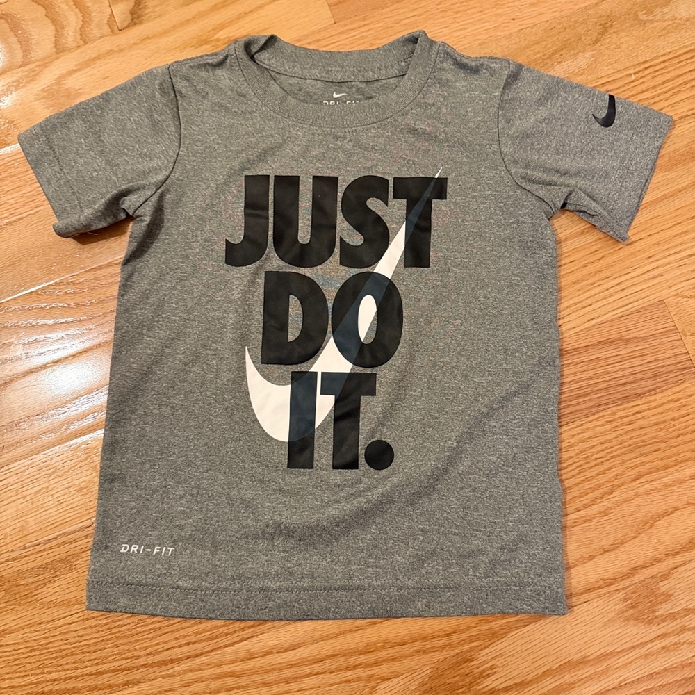 Nike Gray Dri-FIT Tee with Just Do It Slogan